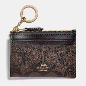 Coach Mini Skinny ID Case in Signature Canvas